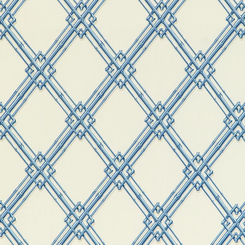 Brunschwig & Fils Fabric 8020127.5 Le Bambou Print Blue