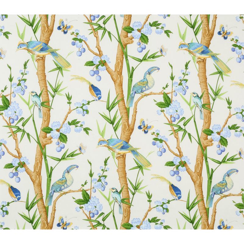 Brunschwig & Fils Fabric BR-71622.140 Toucans Aqua/Blue